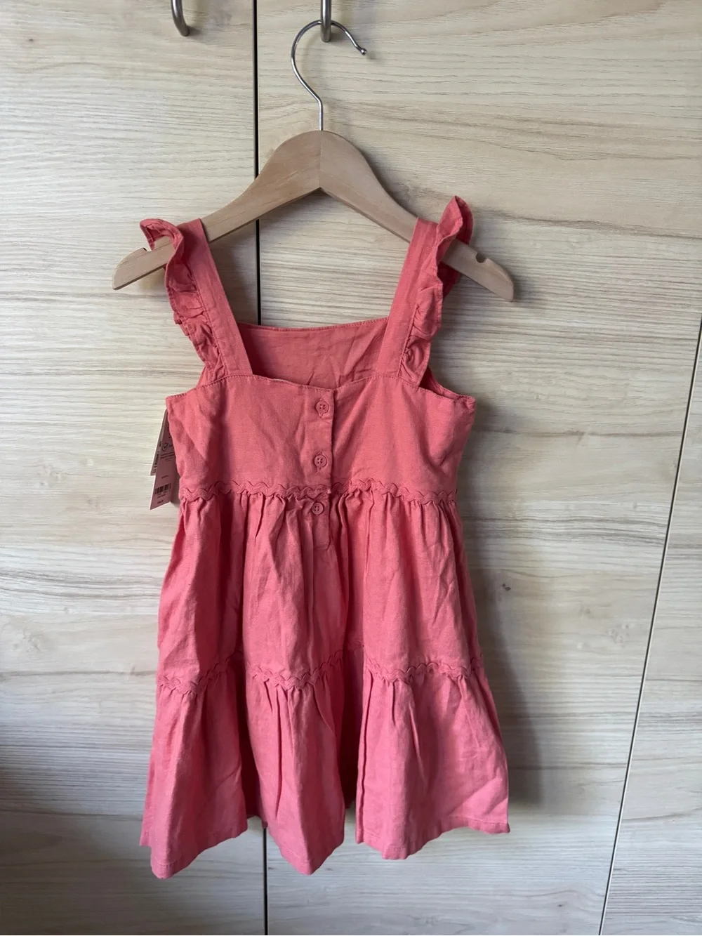 Carter's Coral Ruffle Strap Tiered Dress